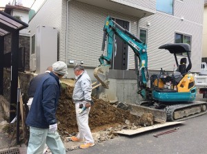 京都にて外構工事中