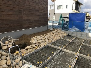 木津川市城山台にてガーデンプロ関西による外構工事。