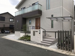 京田辺市にてガーデンプロ関西が新築外構工事を行いました。